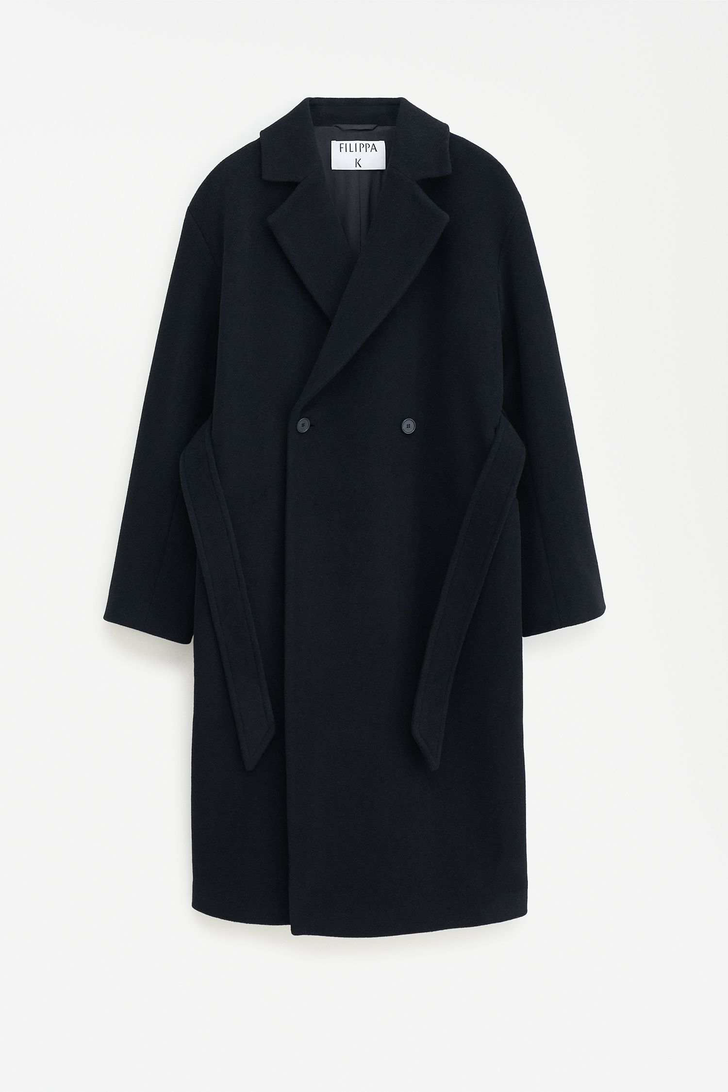 Filippa K Soft Wool Belted Coat In Black